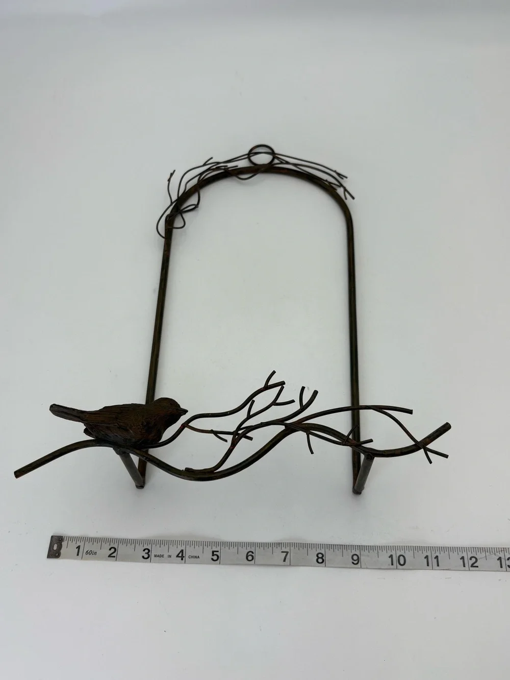 Metal Bird Wall Picture or Plate Hanger 15” tall and 12” wide